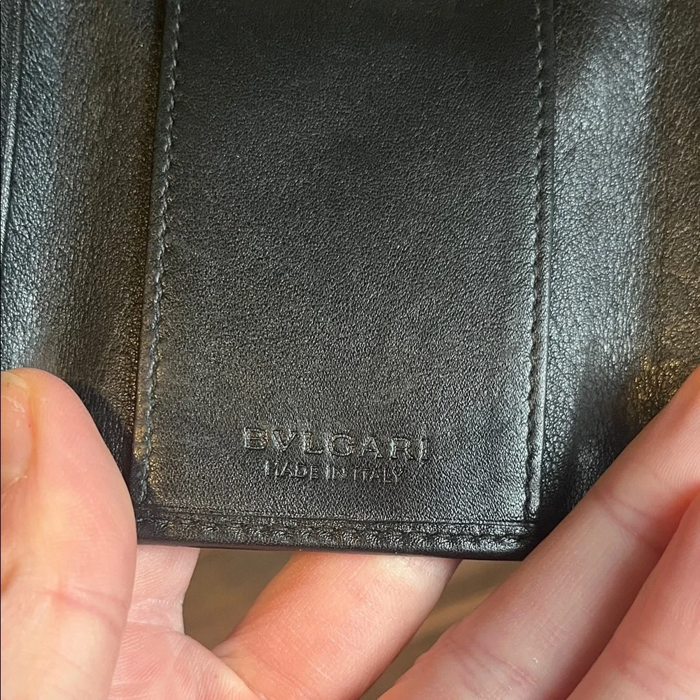 Bulgari Black Leather Key Holder